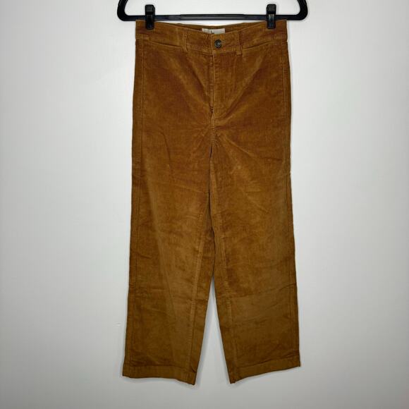 NWT EVERLANE The Corduroy Wide-Leg Pant Toasted Coconut Brown 4 - Picture 1 of 5